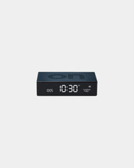 Sveglia LCD alluminio Lexon Flip Premium da personalizzare - Blu scuro