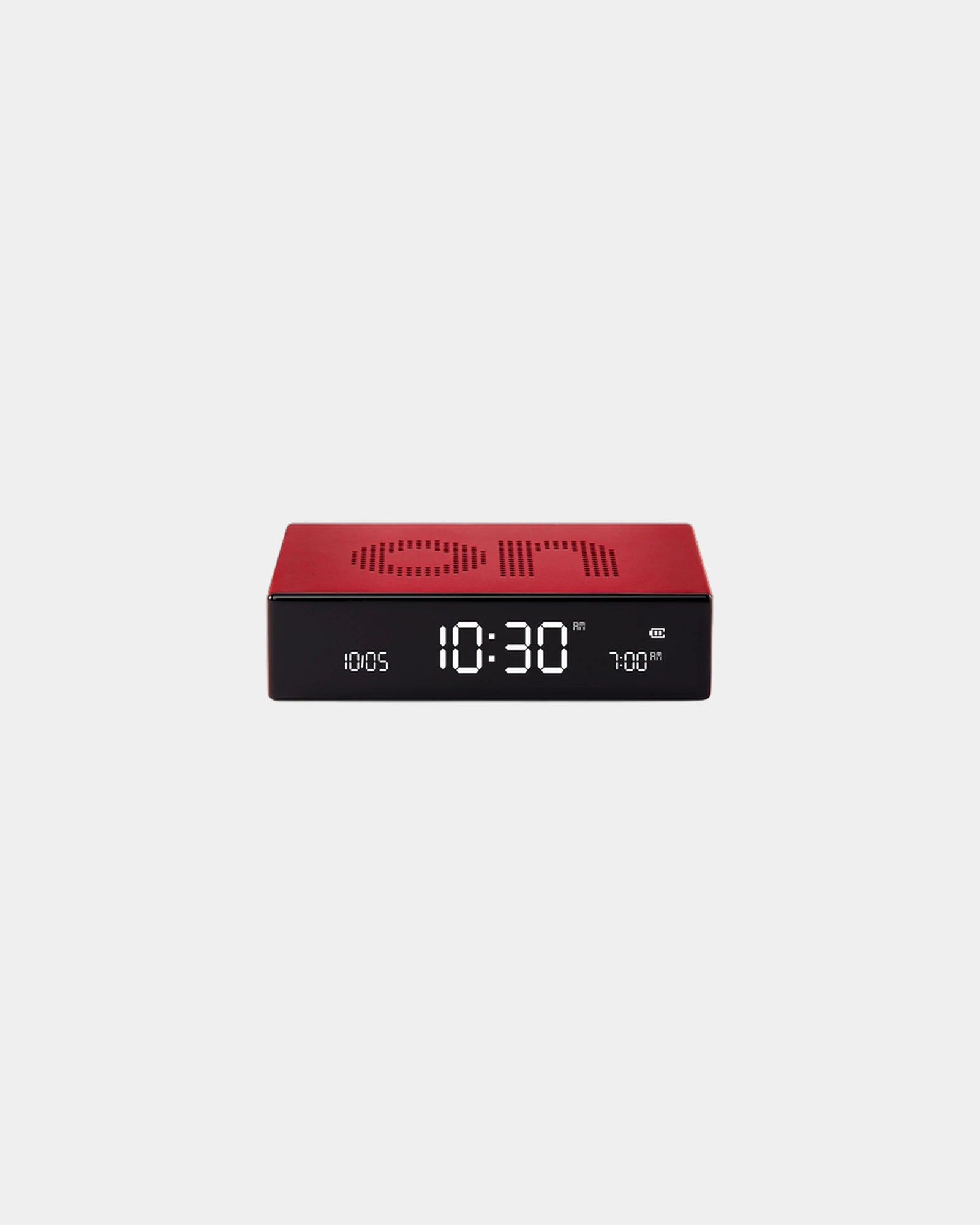 Sveglia LCD alluminio Lexon Flip Premium da personalizzare - Rosso