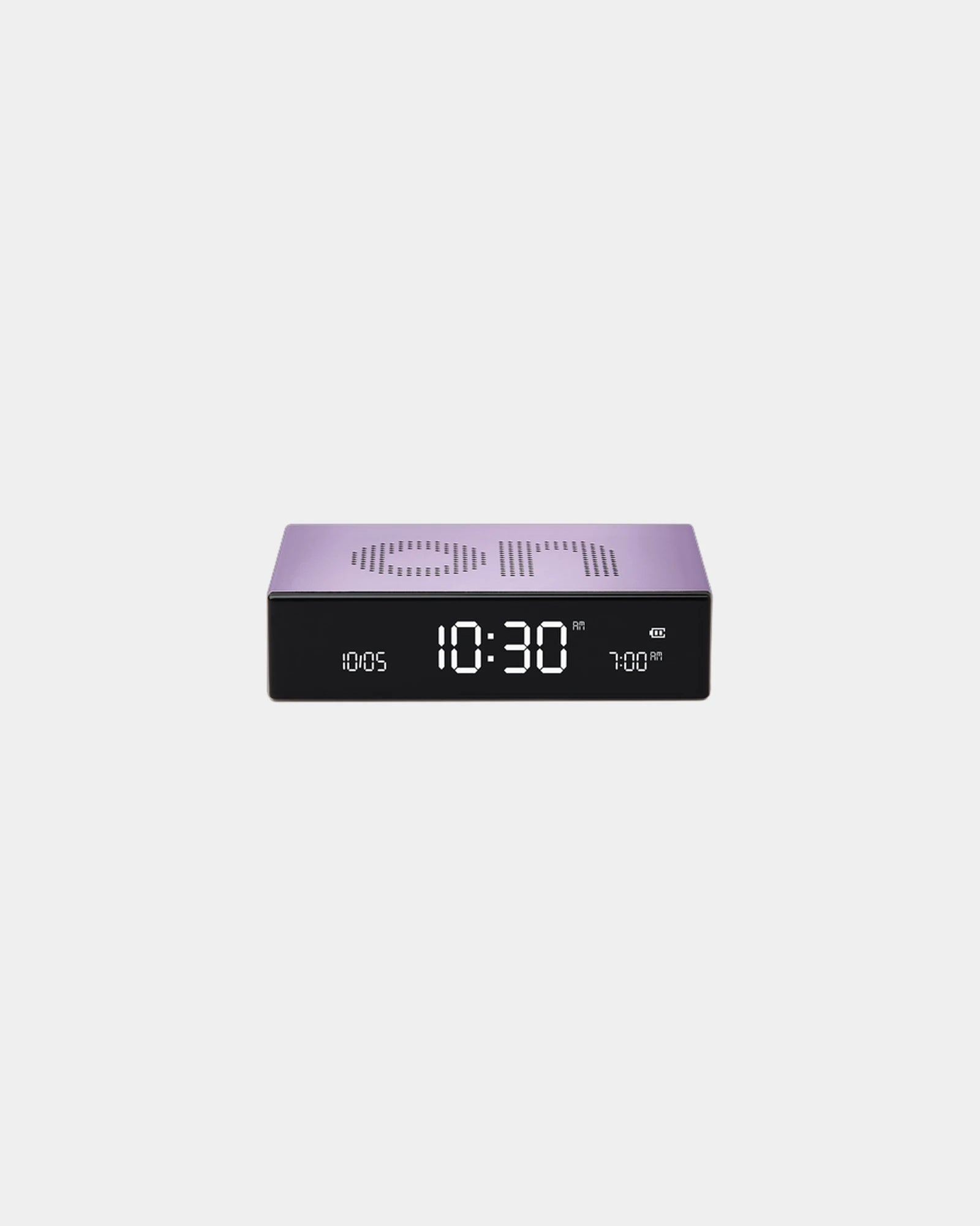 Sveglia LCD alluminio Lexon Flip Premium da personalizzare - Lilla chiaro