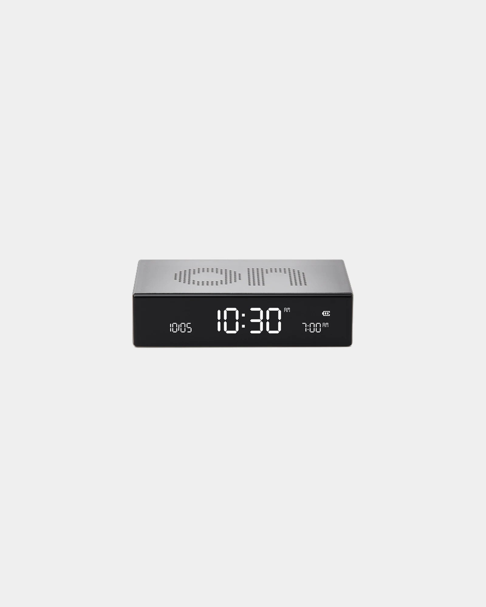 Sveglia LCD alluminio Lexon Flip Premium da personalizzare - Alluminio lucido