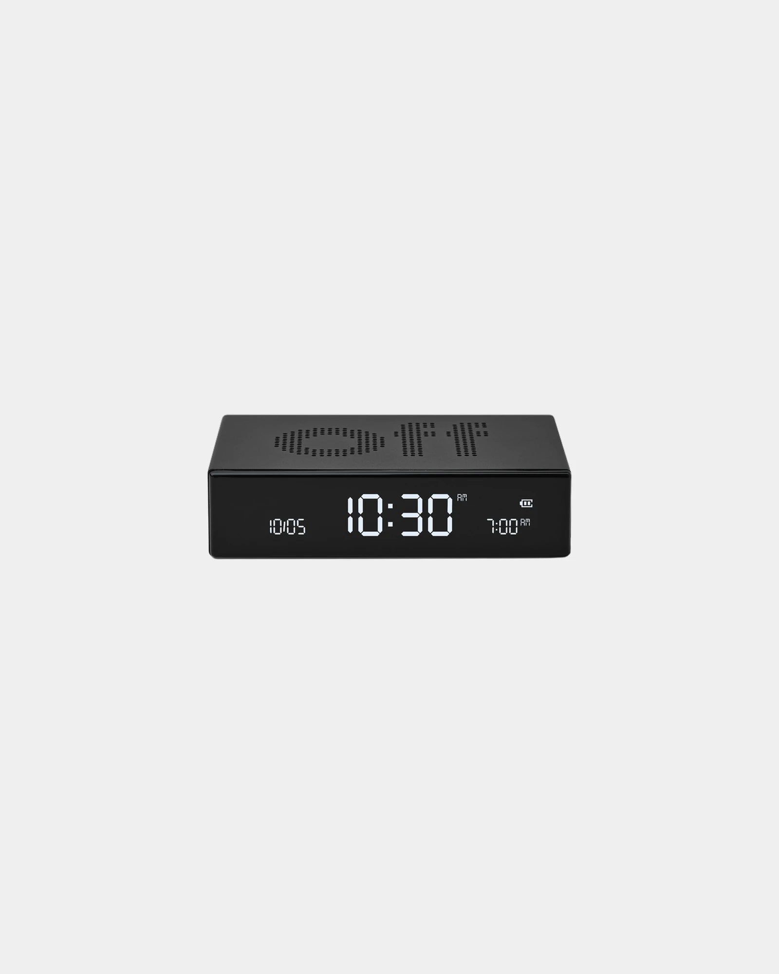 Sveglia LCD alluminio Lexon Flip Premium da personalizzare - Nero