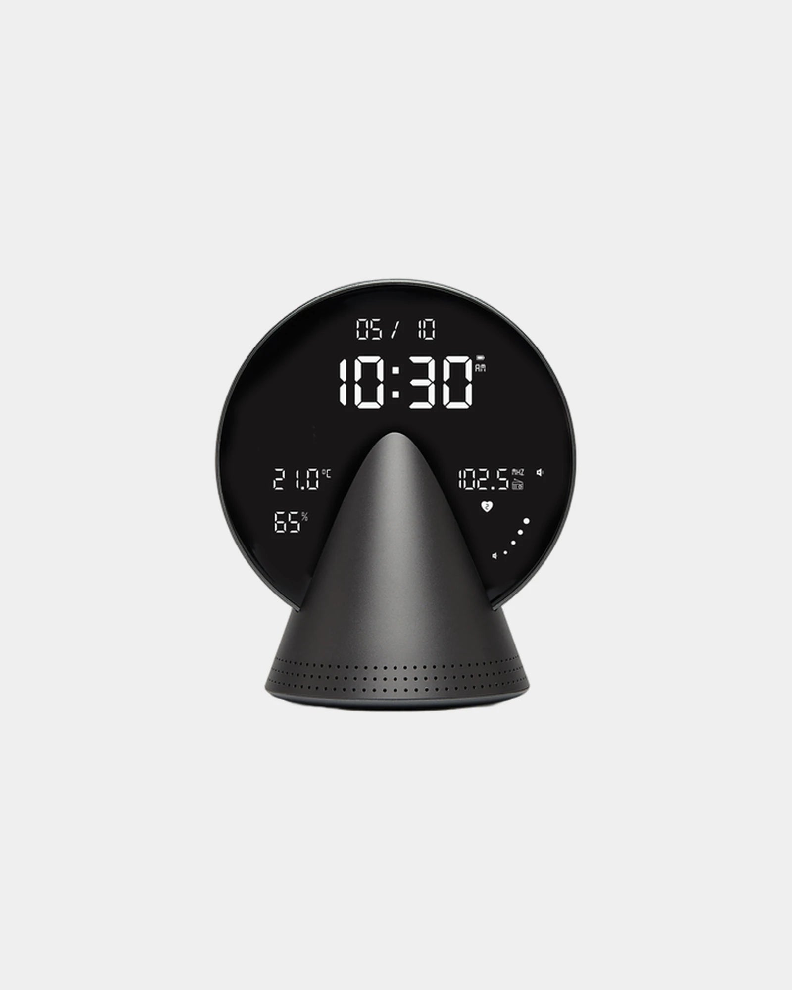 Radiosveglia Bluetooth Lexon Conic Clock da personalizzare - Grigio Platino