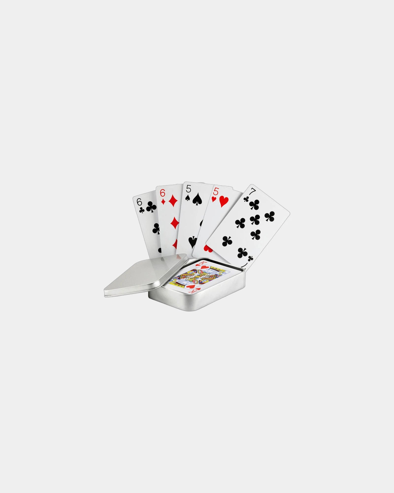 Carte da gioco in scatola di latta da personalizzare - Argento opaco