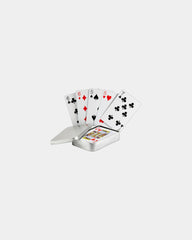 Carte da gioco in scatola di latta da personalizzare - Argento opaco
