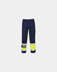 Pantalone alta visibilità multinorma da personalizzare - Giallo-Blu Navy