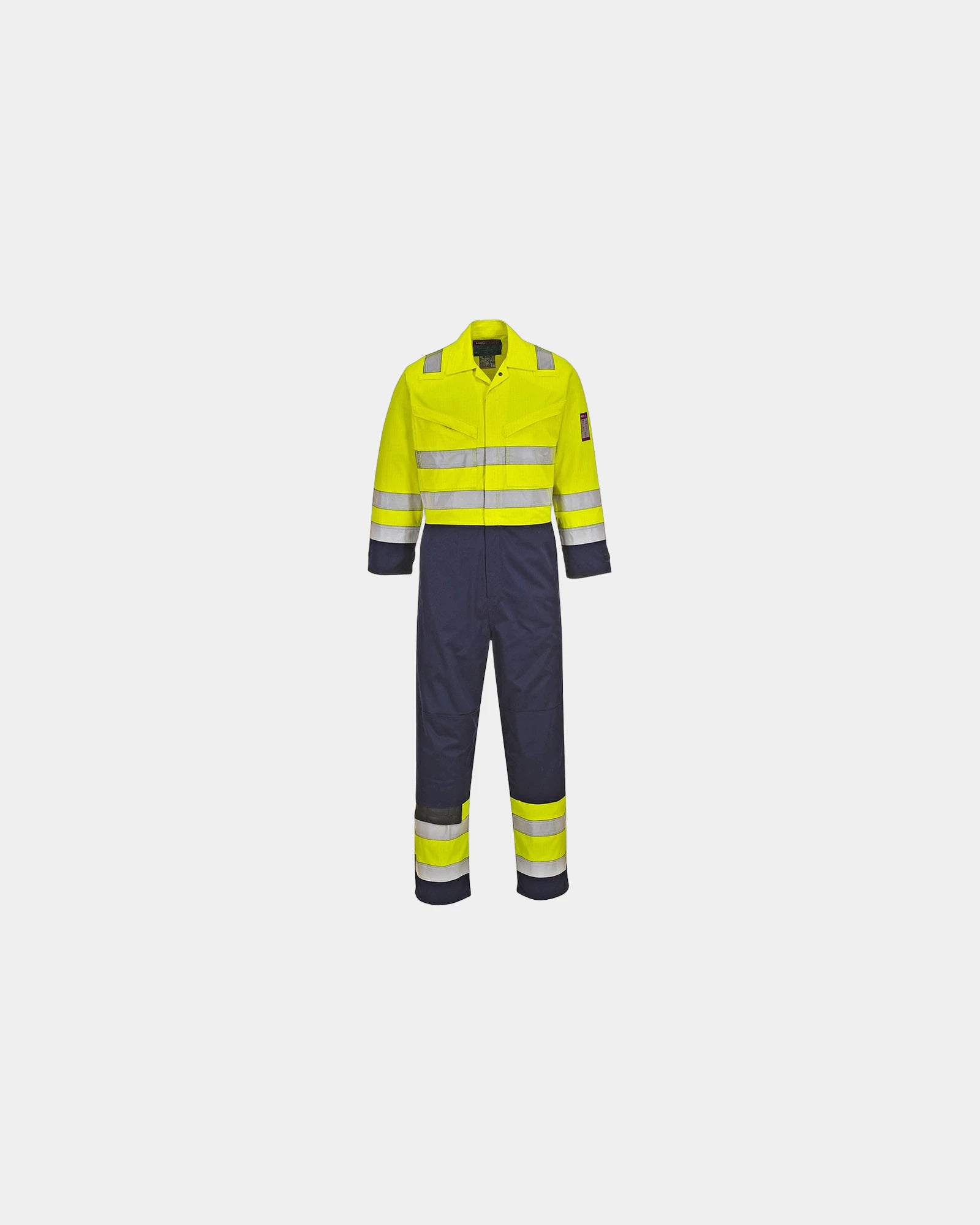 Tuta HV alta visibilità ignifuga da personalizzare - Giallo-Blu Navy