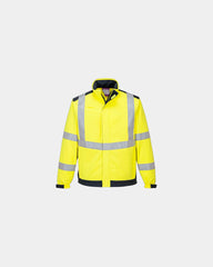 Giacca softshell multinorma alta visibilità da personalizzare - Giallo-Blu Navy