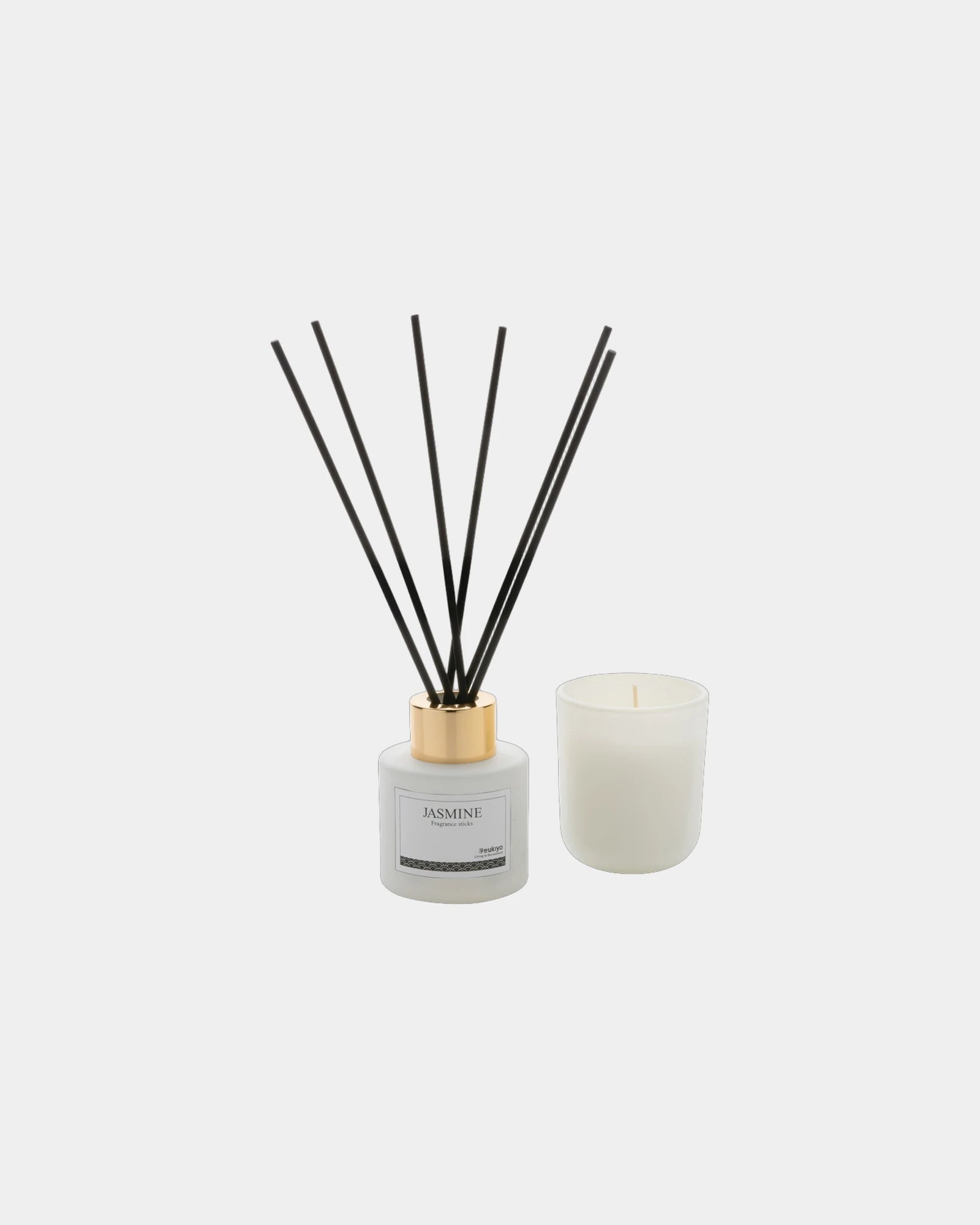 Set regalo bastoncini profumati e candela da personalizzare - Bianco
