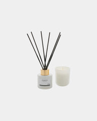 Set regalo bastoncini profumati e candela da personalizzare - Bianco