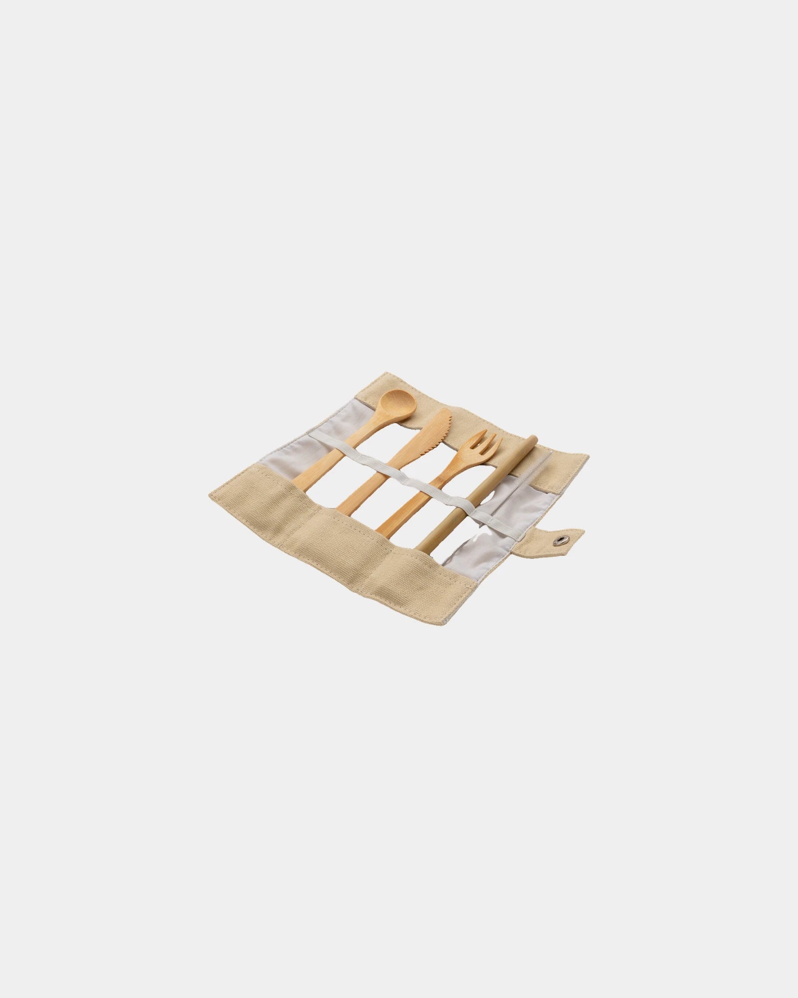 Set posate da viaggio bambù riutilizzabili da personalizzare - Bianco