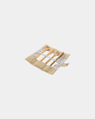 Set posate da viaggio bambù riutilizzabili da personalizzare - Bianco