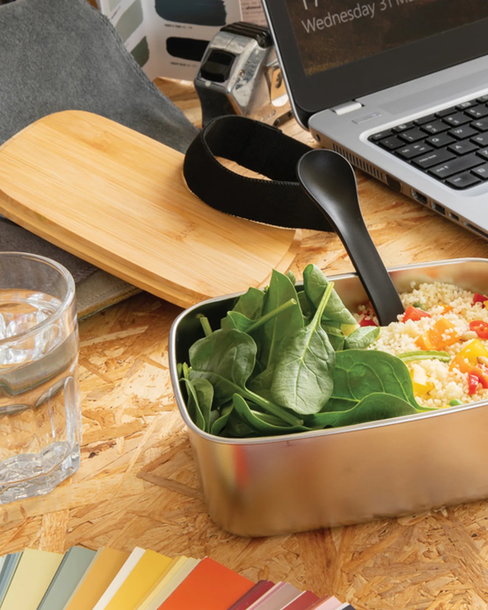 Lunch box acciaio inox coperchio bambù da personalizzare - 8