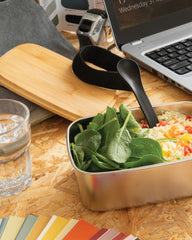 Lunch box acciaio inox coperchio bambù da personalizzare - 8