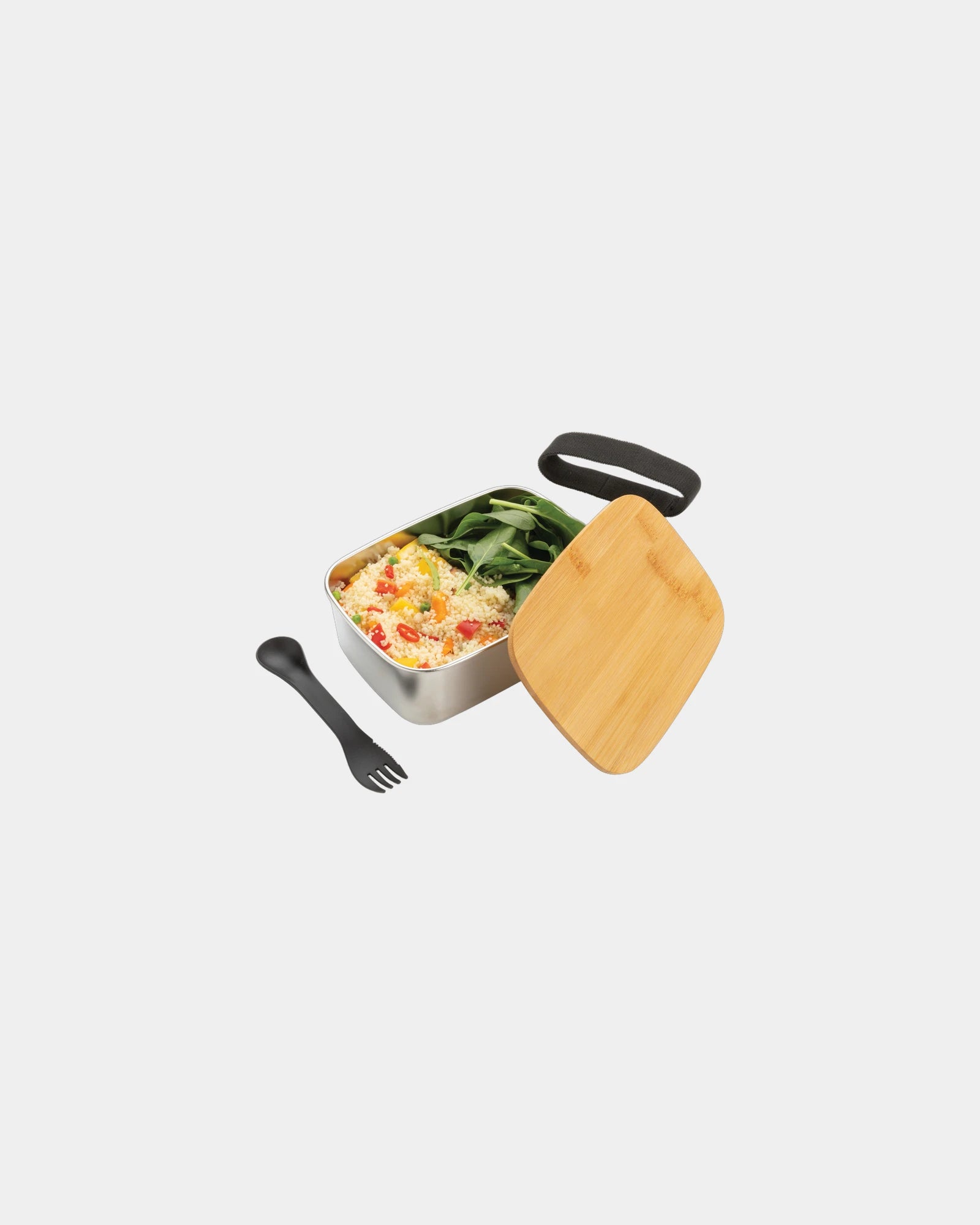 Lunch box acciaio inox coperchio bambù da personalizzare - 1