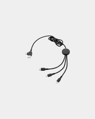 Cavo 6 in 1 luminoso nylon 120 cm da personalizzare - Nero