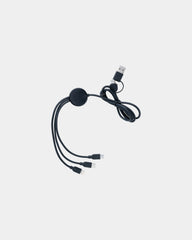 Multi-cavo 6 in 1 riciclato RCS da personalizzare - Nero