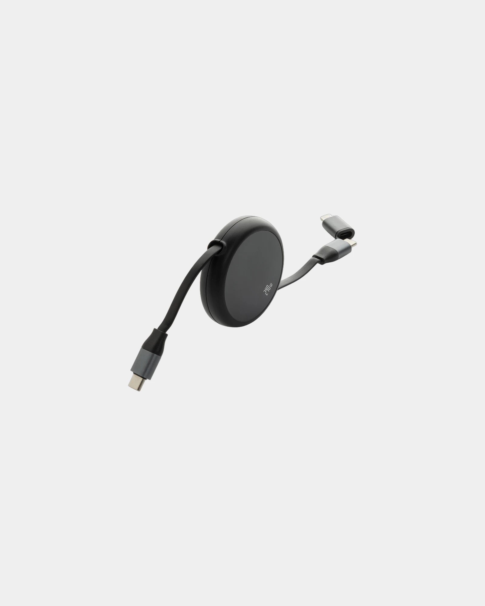 Cavo retrattile riciclato RCS 240W 2-in-1 da personalizzare - Nero