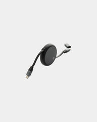 Cavo retrattile riciclato RCS 240W 2-in-1 da personalizzare - Nero