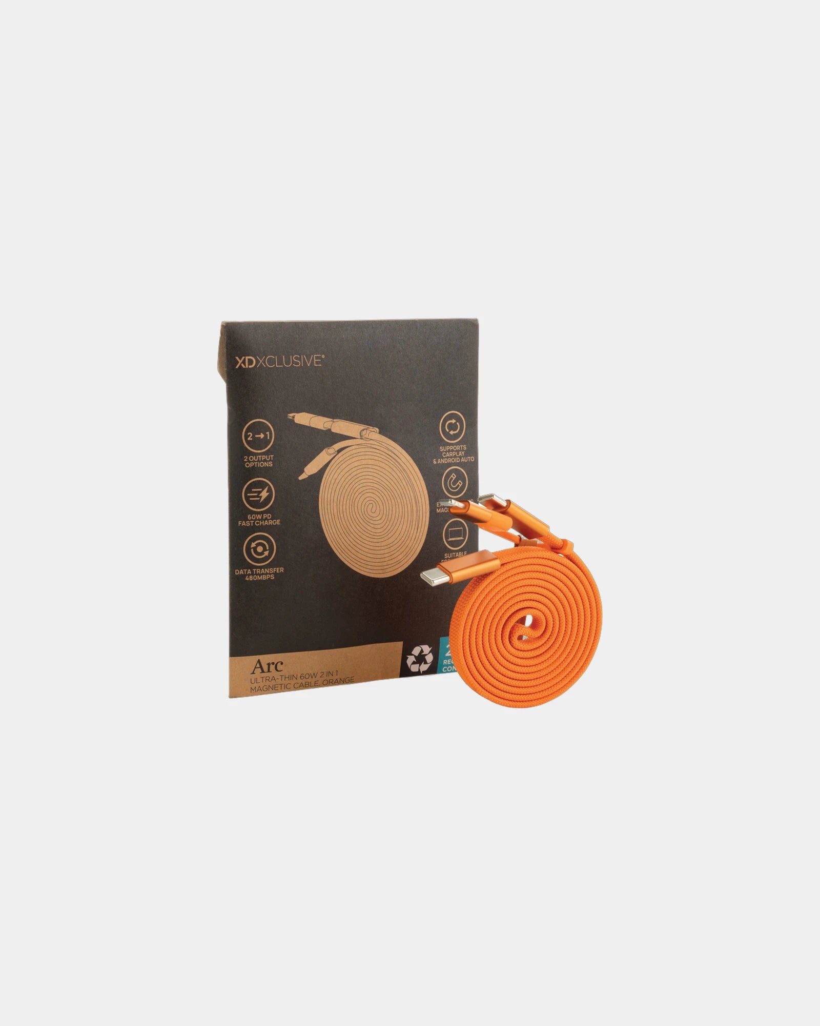 Cavo magnetico riciclato 60W 2 in 1 da personalizzare - 21