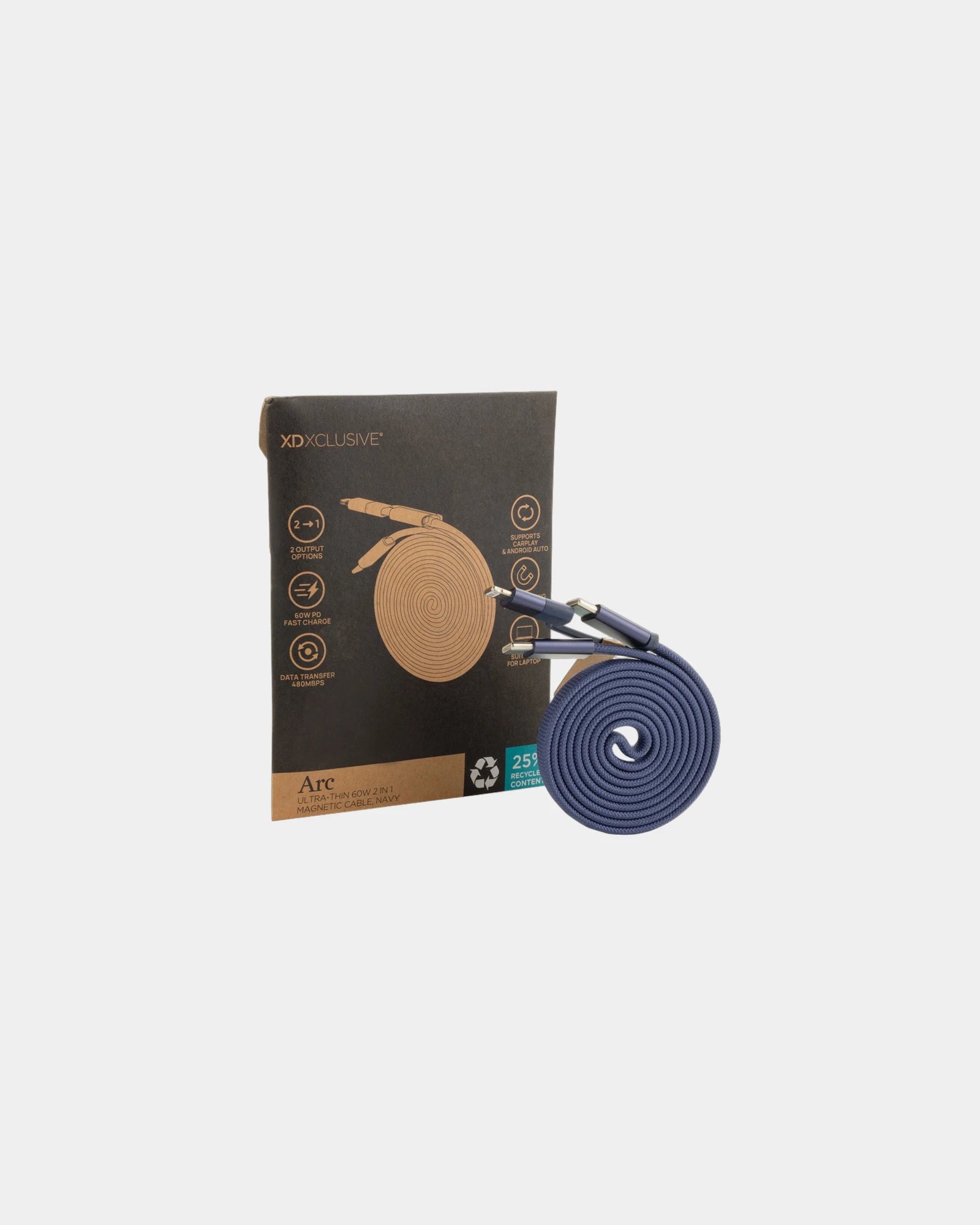 Cavo magnetico riciclato 60W 2 in 1 da personalizzare - 25