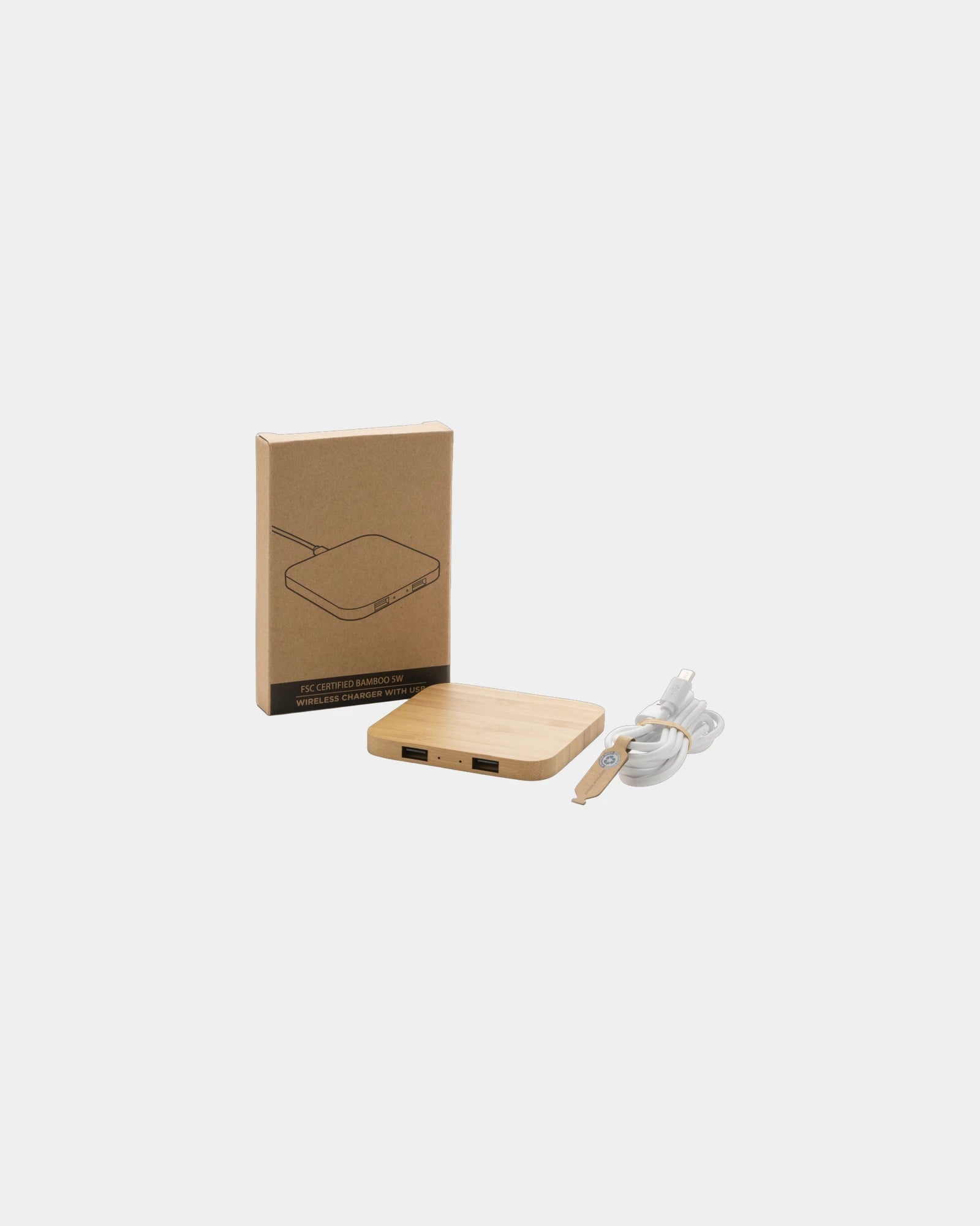 Caricatore wireless bambù FSC 5W da personalizzare - 2