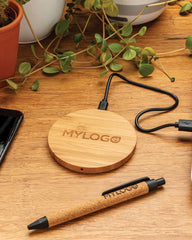 Caricatore wireless bambù FSC 5W da personalizzare - 4