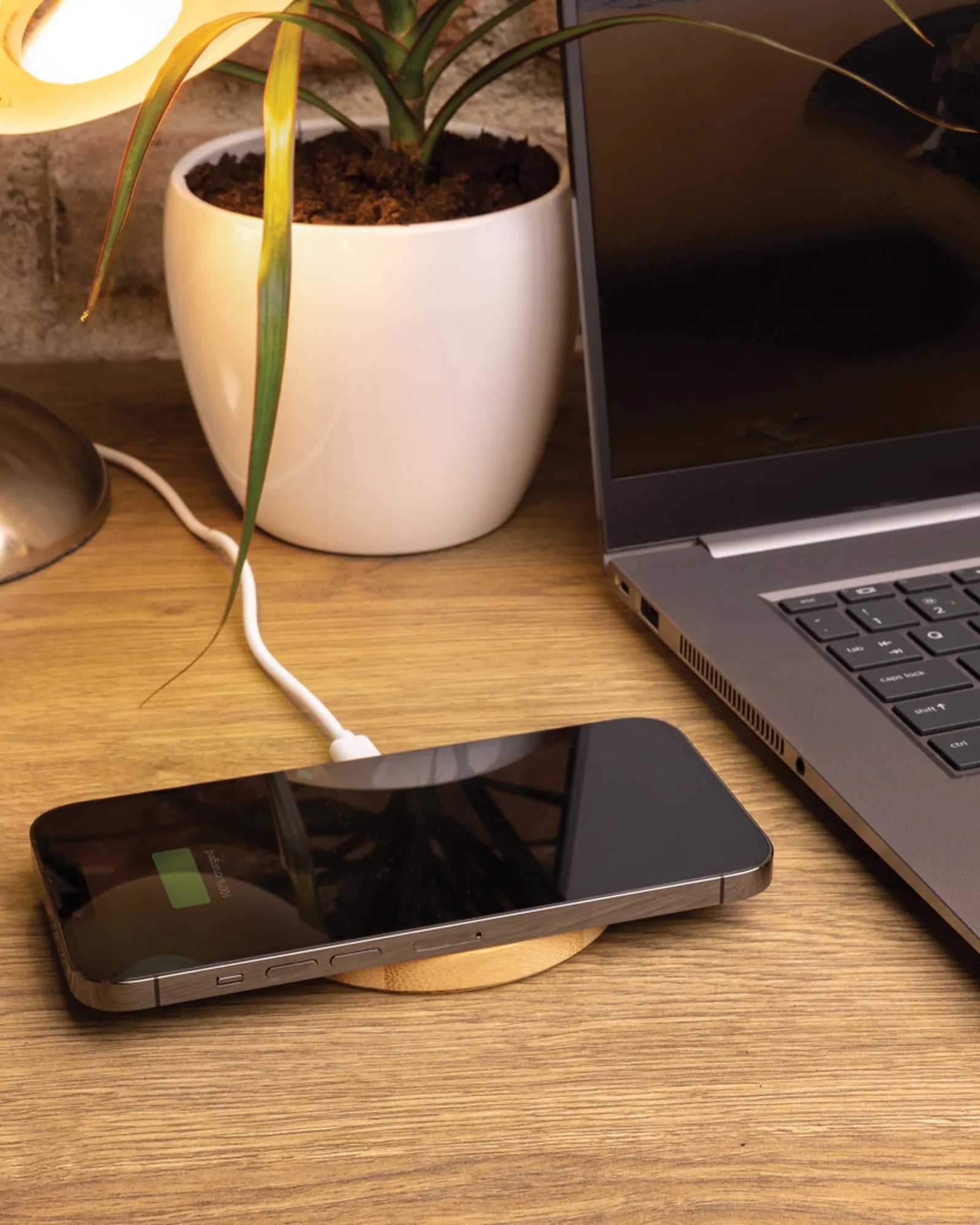Caricatore wireless bambù FSC 15W da personalizzare - 3