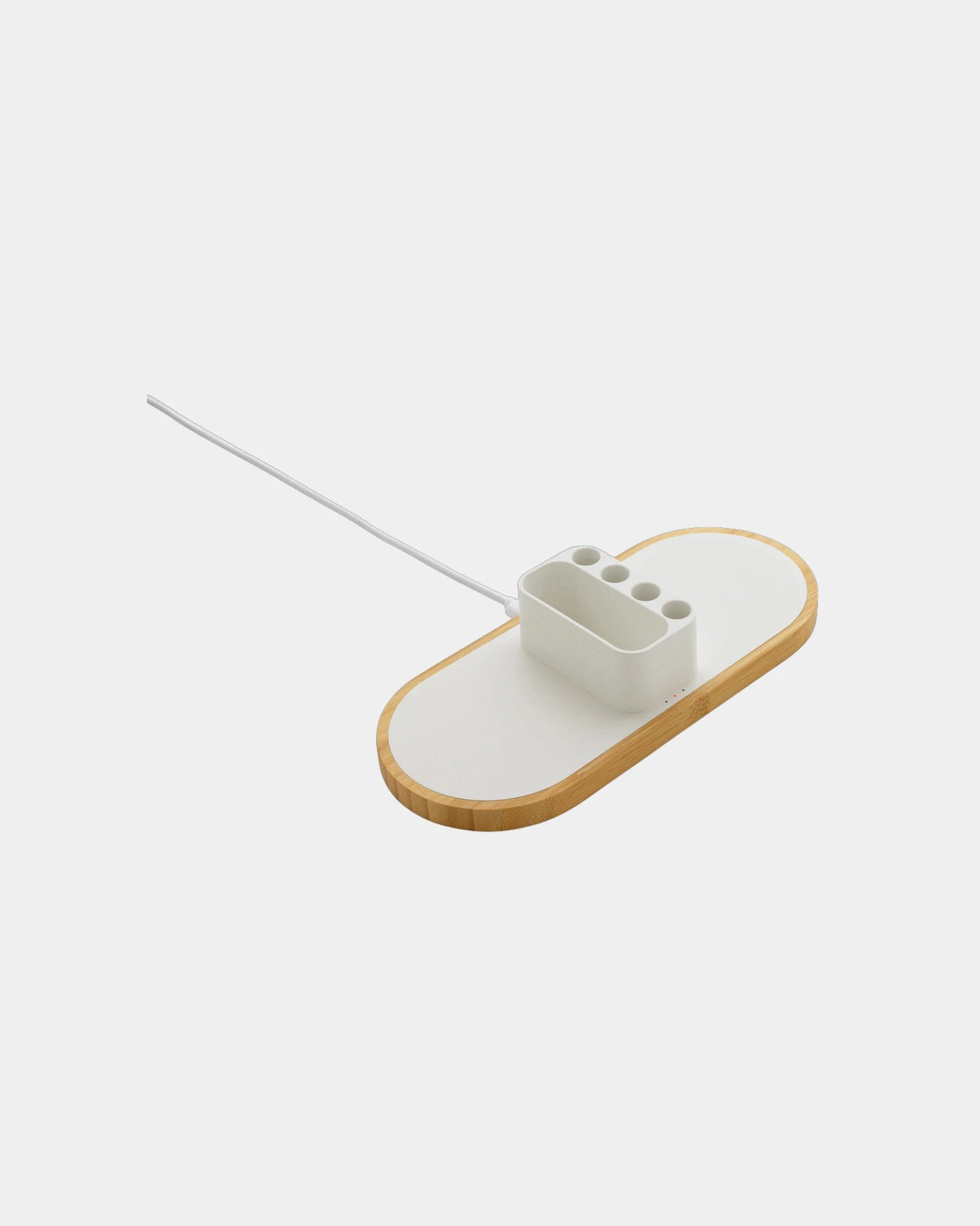 Caricatore wireless riciclato bambù Ontario da personalizzare - Bianco