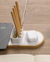 Caricatore wireless riciclato bambù Ontario da personalizzare - 8