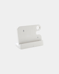 Caricatore wireless doppio 15W plastica riciclata da personalizzare - Bianco