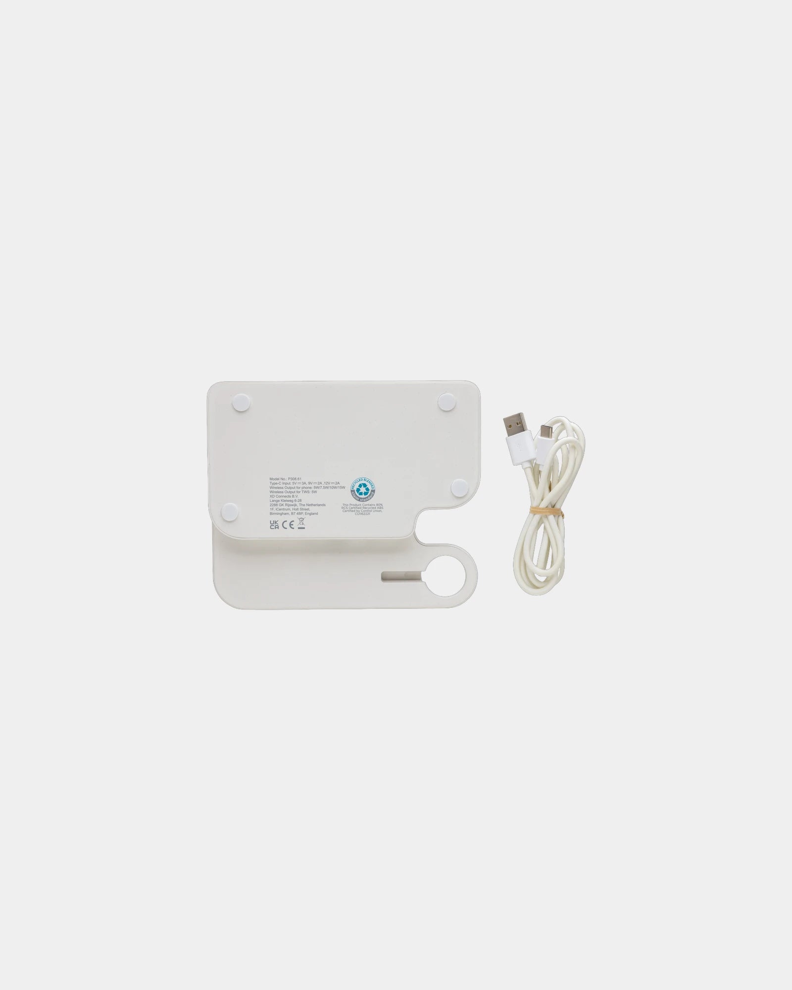 Caricatore wireless doppio 15W plastica riciclata da personalizzare - 2