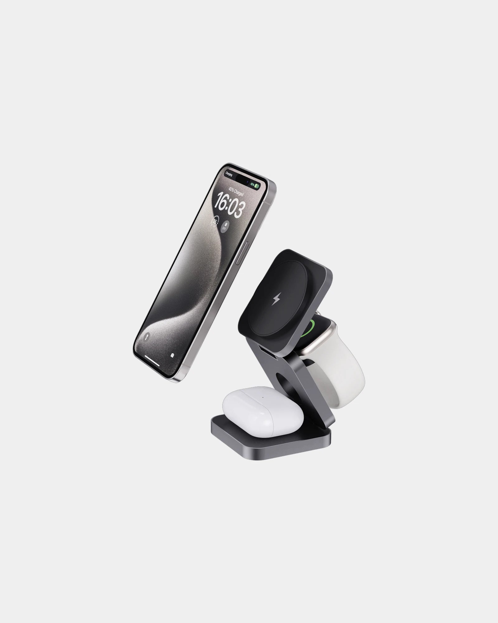 Caricatore wireless pieghevole da personalizzare - Grigio