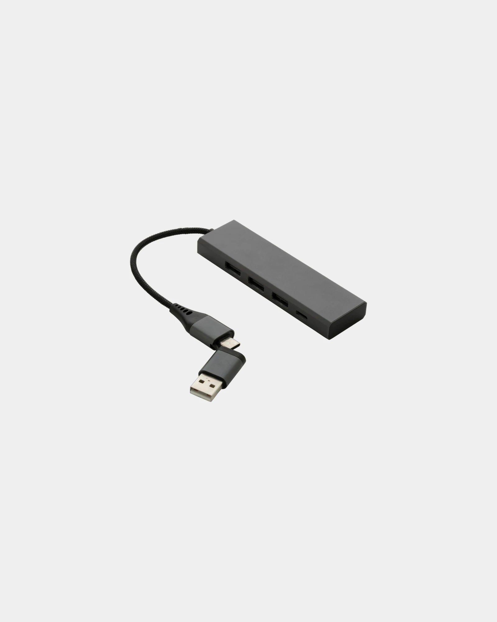 Hub USB 3 porte alluminio riciclato da personalizzare - Grigio