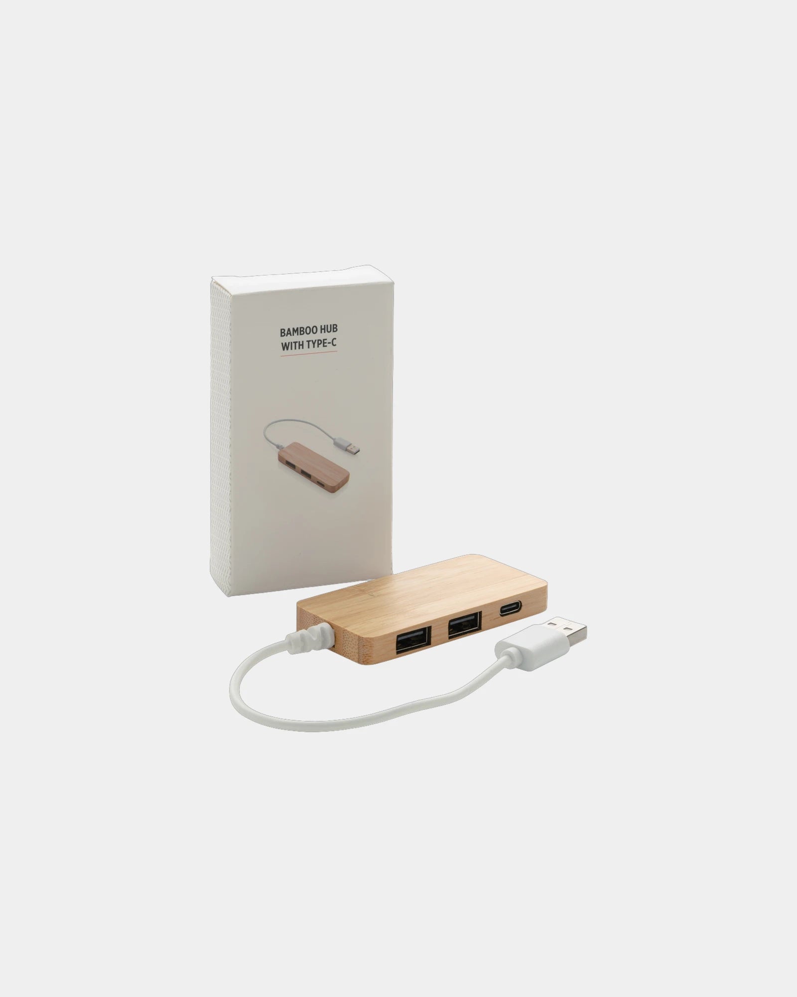 Hub USB bambù con porta type C da personalizzare - 2