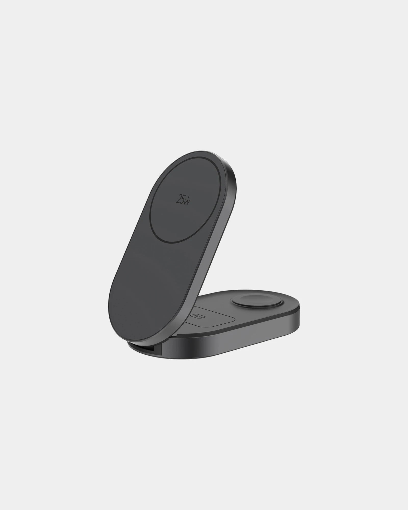 Caricatore wireless 25W pieghevole 3-in-1 da personalizzare - Grigio