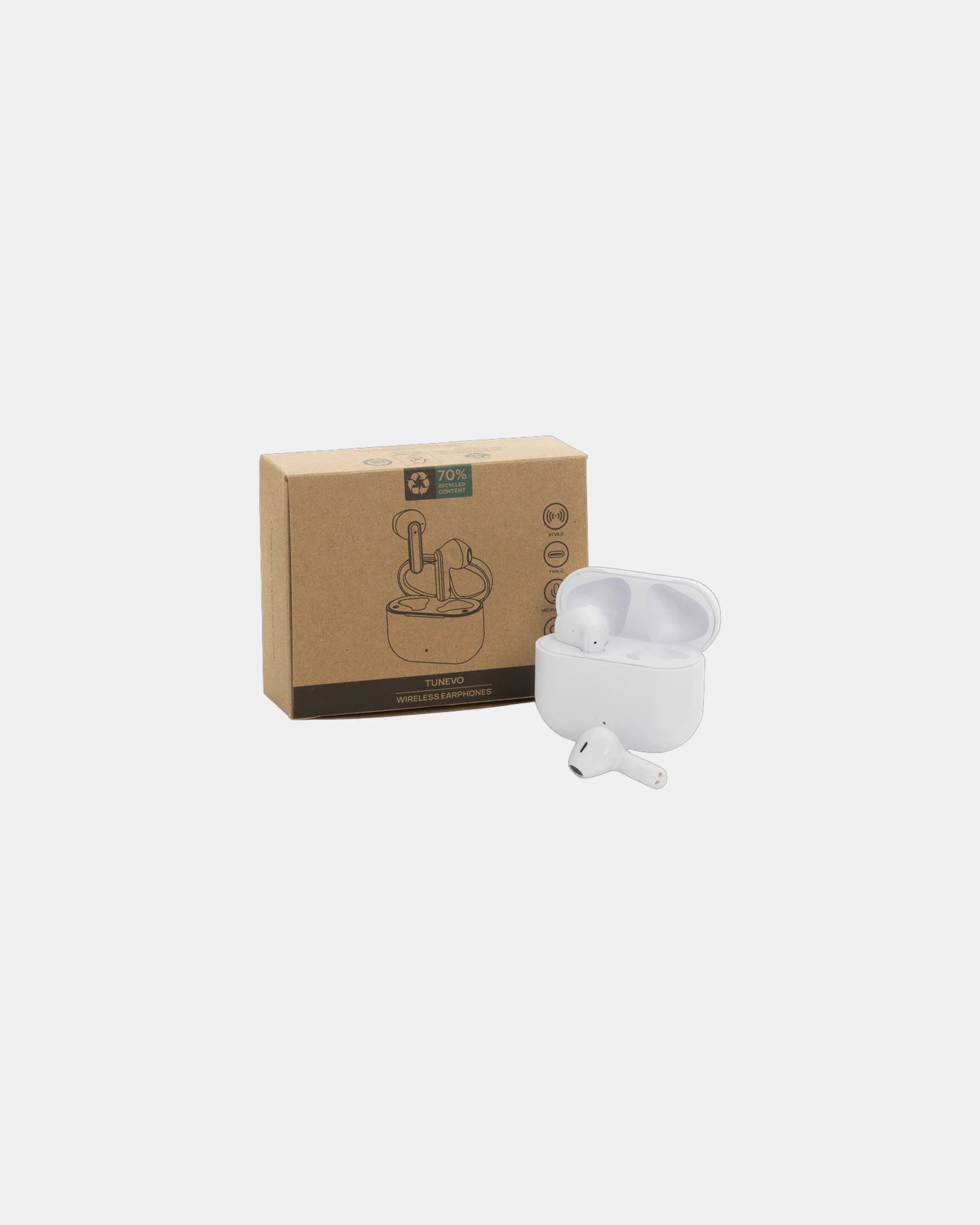 Auricolari wireless plastica riciclata Tunevo da personalizzare - 1