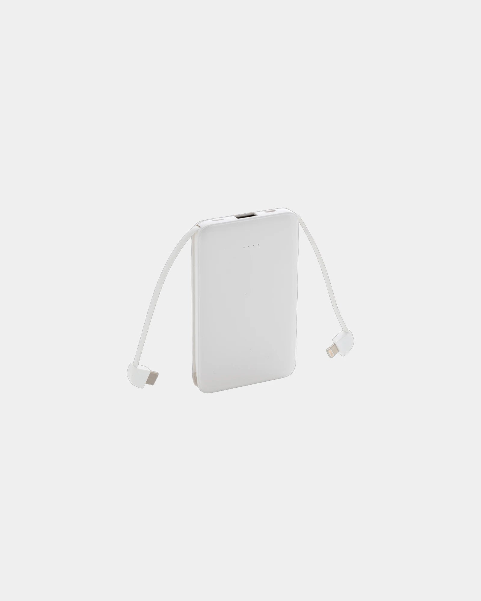 Power bank 5000 mAh con cavi integrati da personalizzare - Bianco