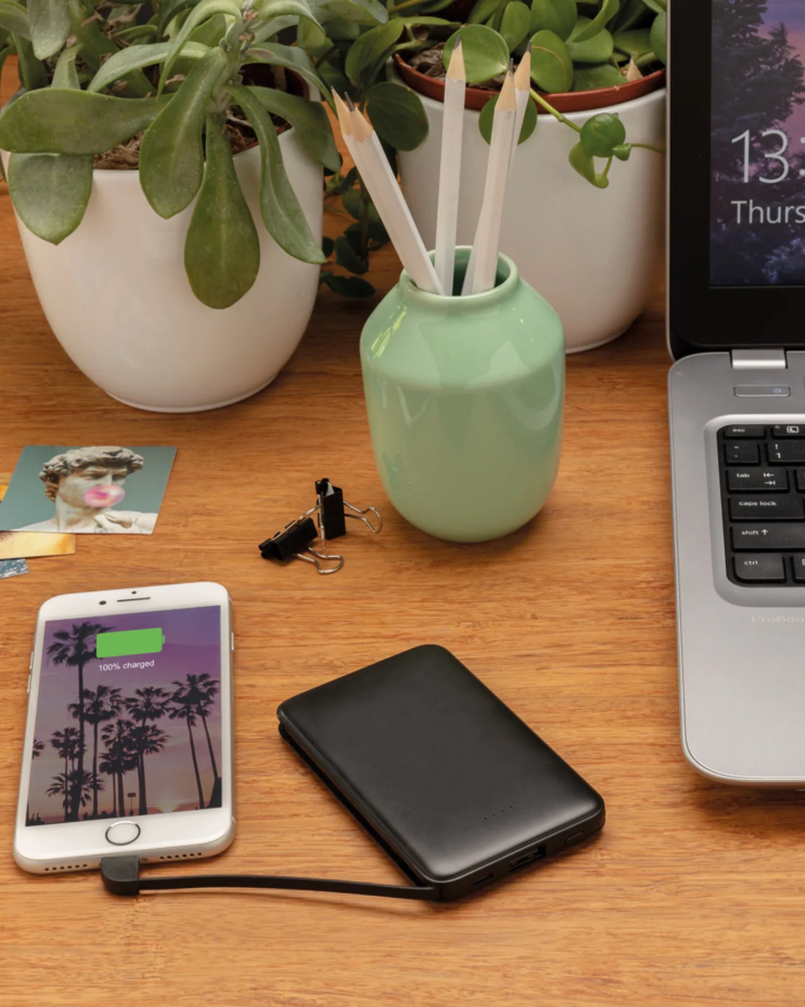 Power bank 5000 mAh con cavi integrati da personalizzare - 8