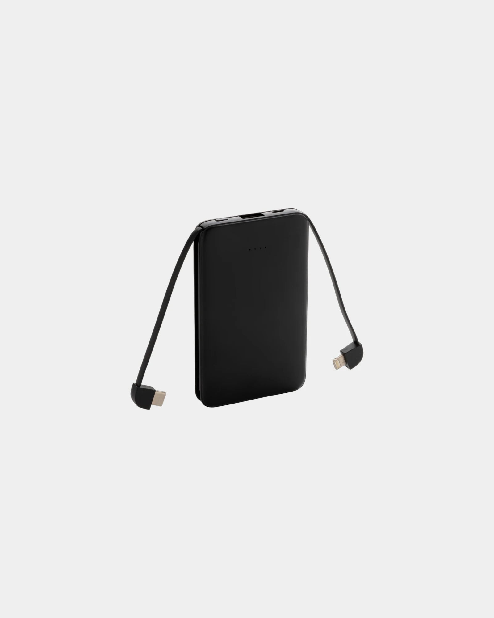 Power bank 5000 mAh con cavi integrati da personalizzare - Nero
