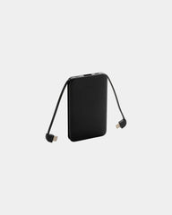 Power bank 5000 mAh con cavi integrati da personalizzare - Nero