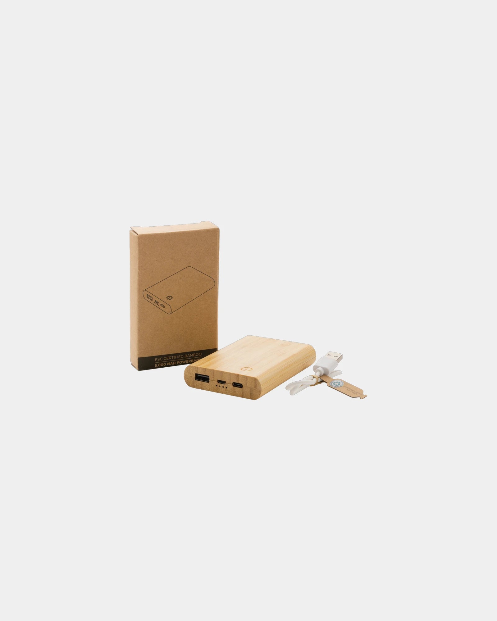Power bank bambù FSC 5000 mAh da personalizzare - 5