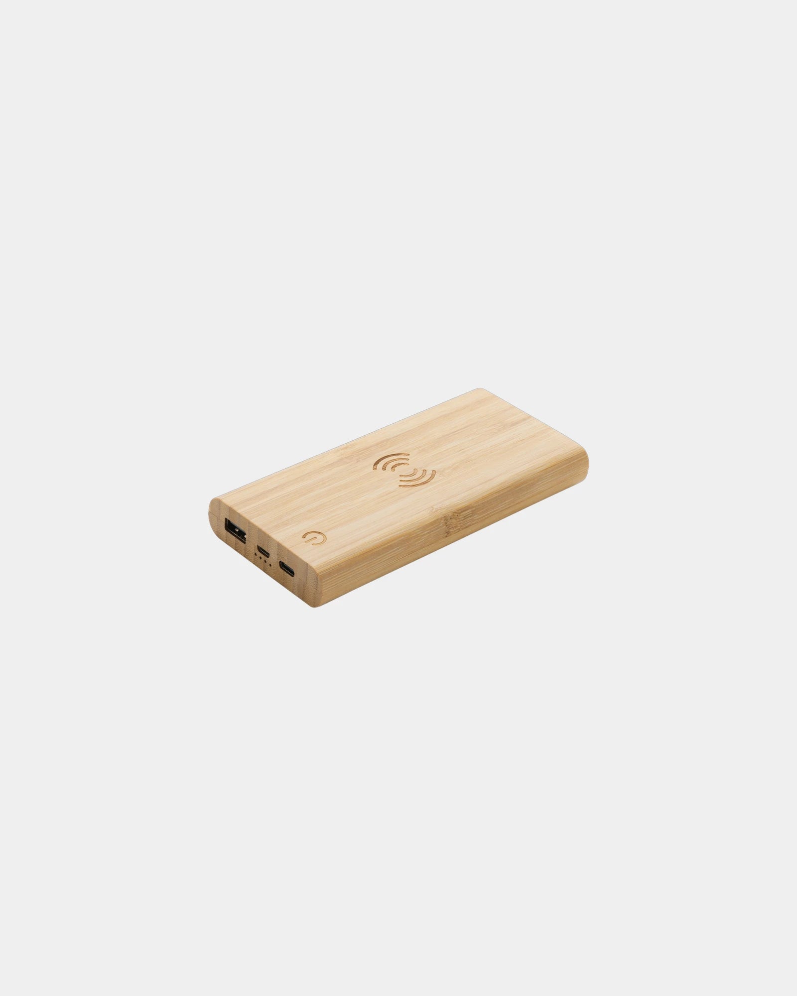 Power bank bambù FSC 8000 mAh wireless da personalizzare - Marrone