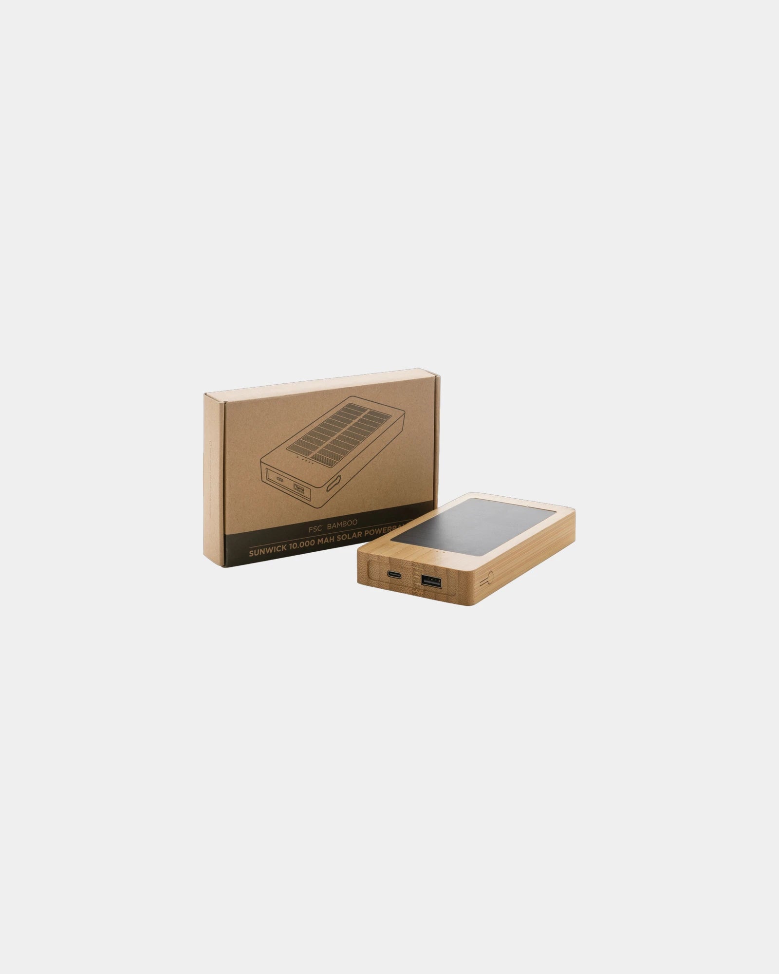Power bank solare bambù FSC 10.000 mAh da personalizzare - 4