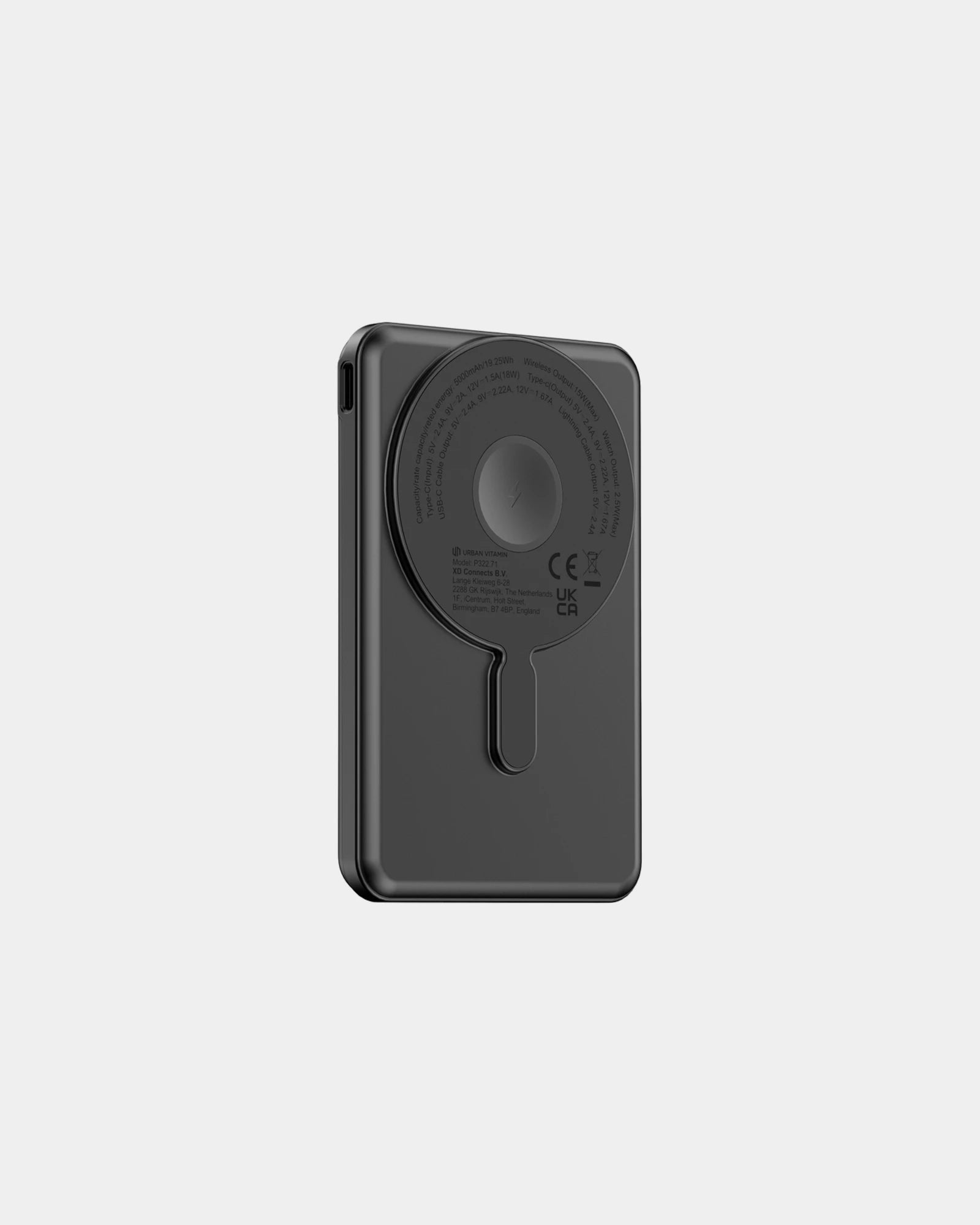 Power bank riciclato 20W Redwood da personalizzare - Nero