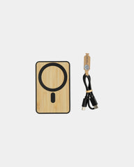 Power bank bambù RCS 5000mAh Zen da personalizzare - Nero