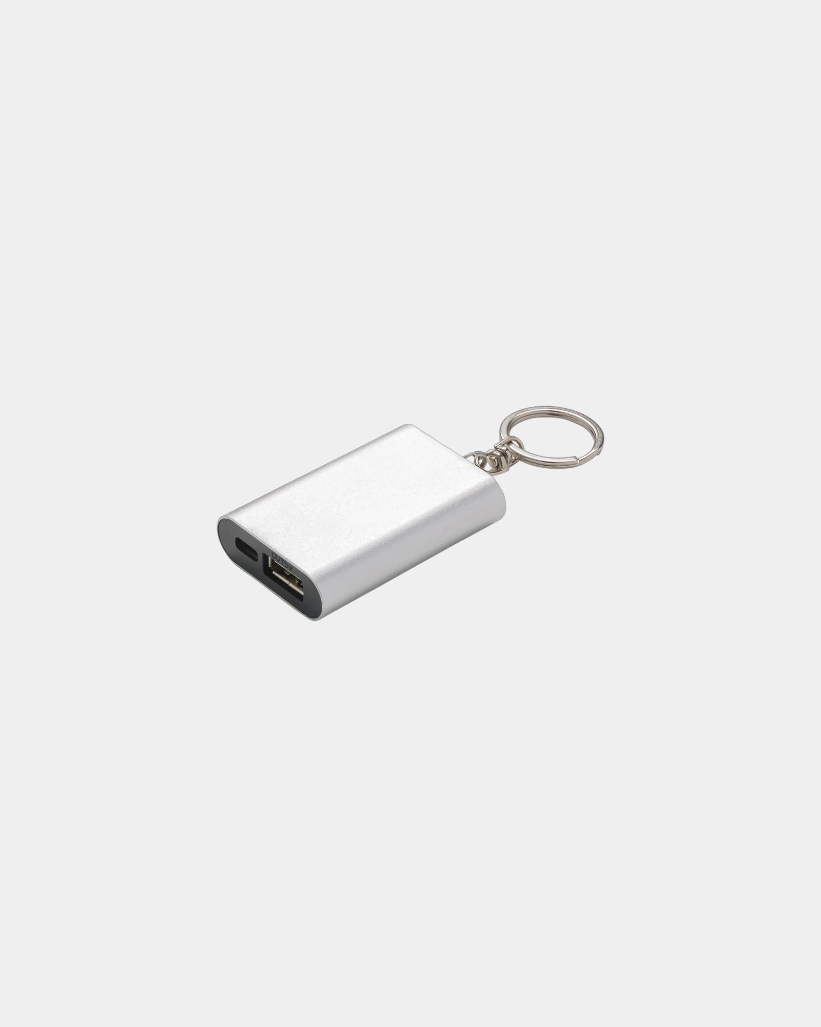 Portachiavi power bank alluminio 1000mAh da personalizzare - Argento