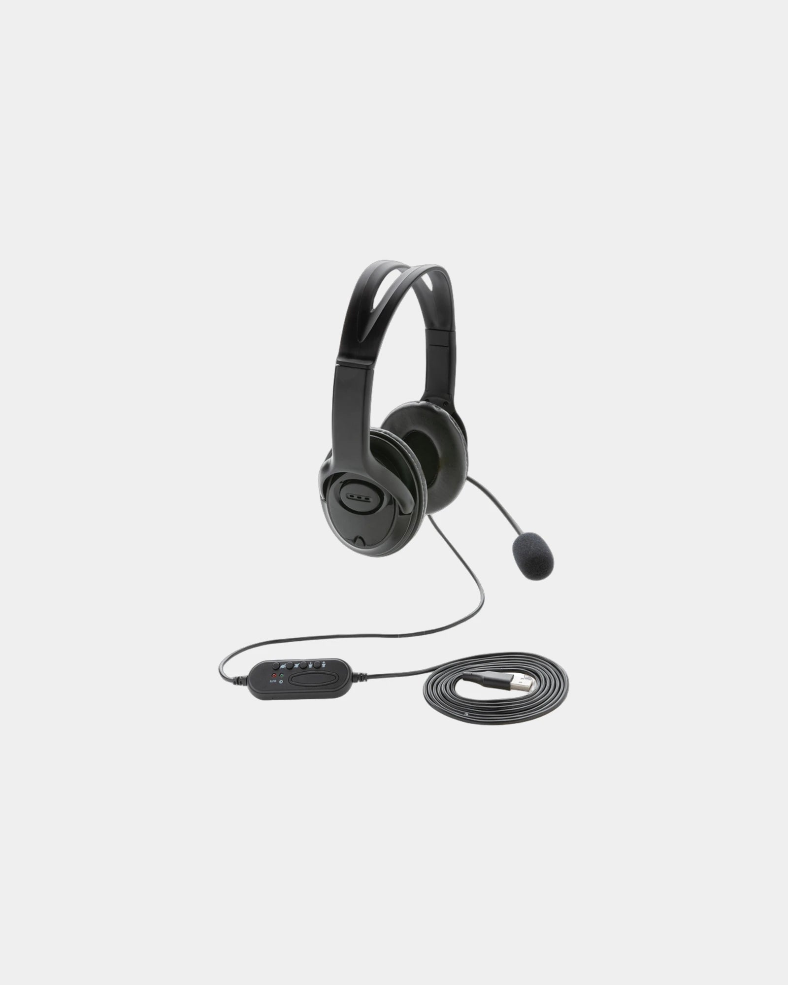 Cuffie cablate controllo volume USB da personalizzare - Nero