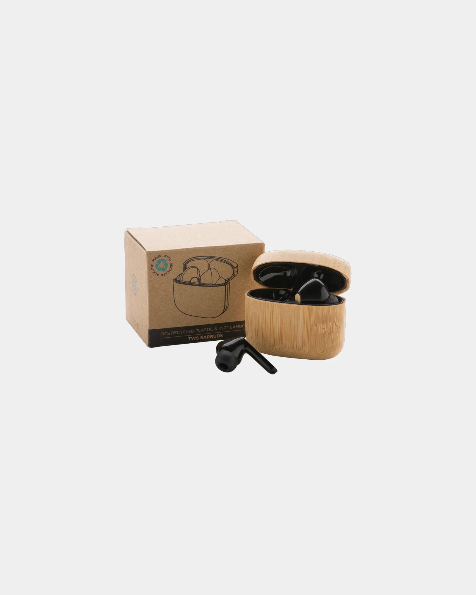 Auricolari riciclati RCS bambù BT 5.3 da personalizzare - 5