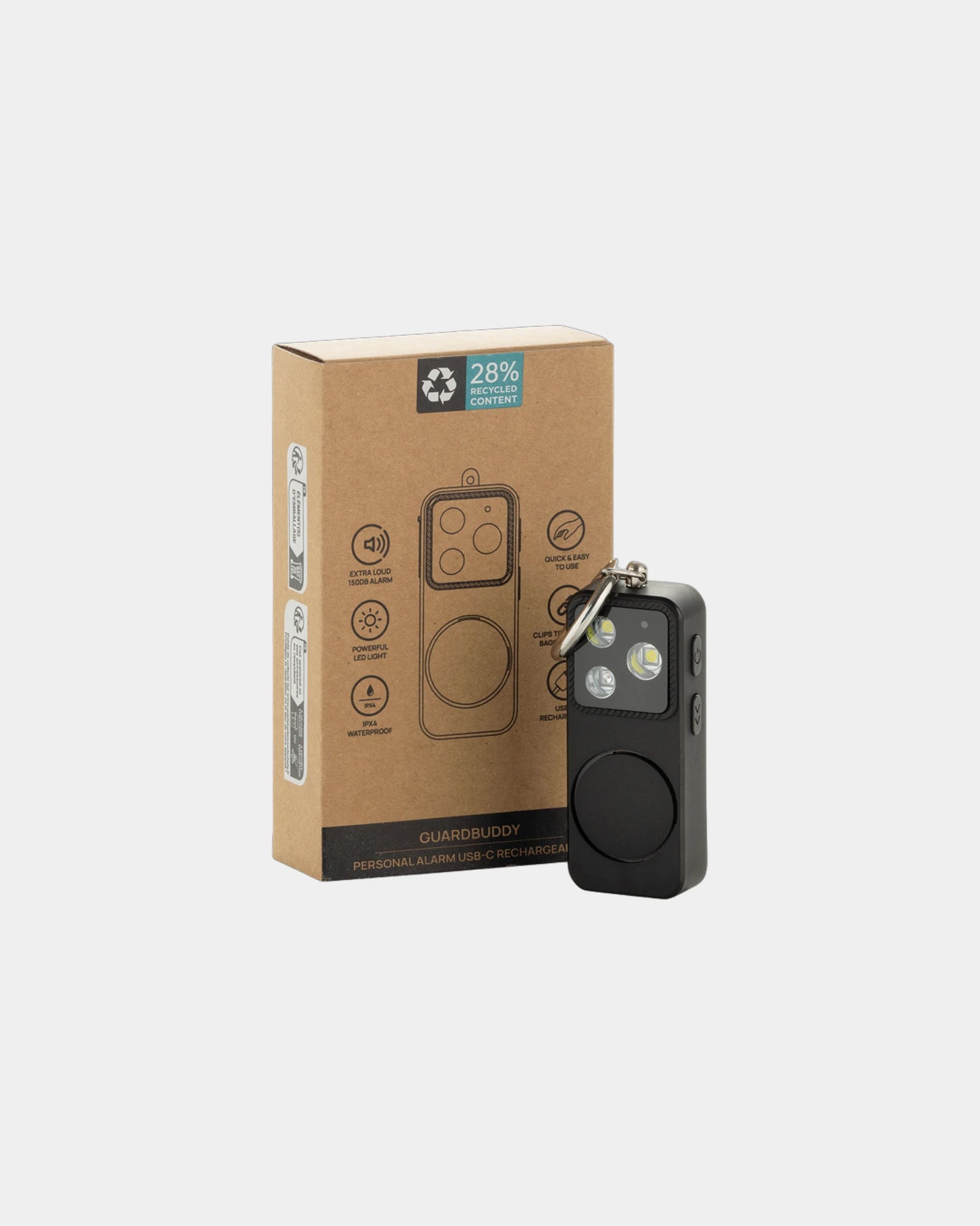 Allarme personale ABS riciclato USB-C da personalizzare - 1