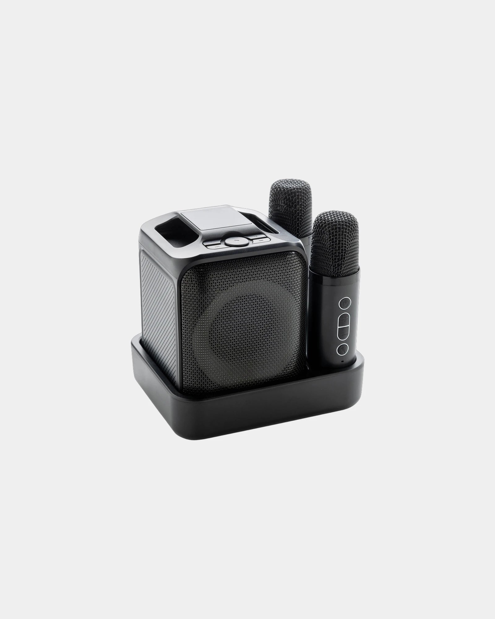 Set karaoke doppio microfono ABS riciclato da personalizzare - Nero